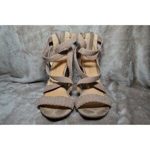 LC Lauren Conrad Adventurine Women's Size 8.5 High Heel Sandals Taupe Tan